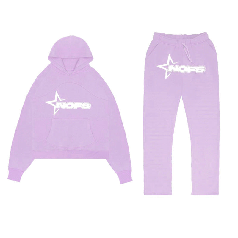 Men's Y2K Tracksuit Set, Hooded Sweatshirt and Pants, Gothic Hip-hop Punk Rock Streetwear.