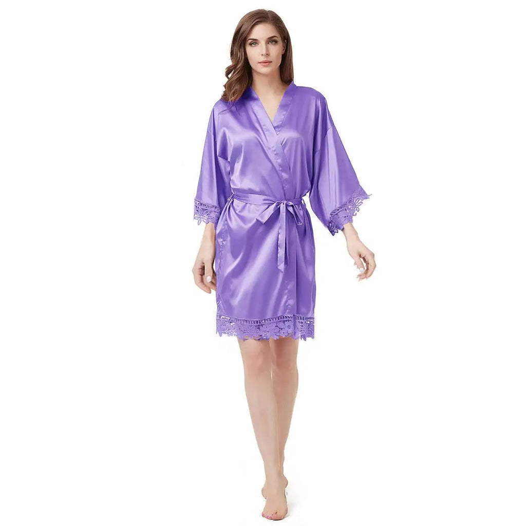 Bridesmaid Robes Bride Gift Bride Robe Bridesmaid Gift Satin Lace Robe Bride Dressing Gown Bridal Party Robes Wedding Robe Perso