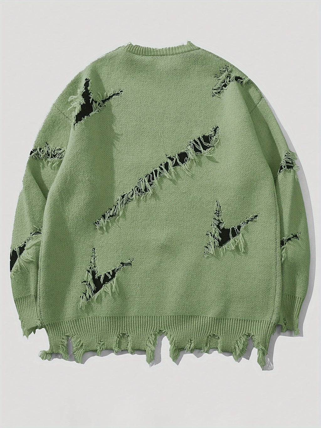 Men'S Oversized Knit Sweater - Loose Fit Drop Shoulder Pullover with Andrii Lettering, Dark Green Streetwear Sweater for Fall/Winter, Non-Bulky Casual Sweater for Everyday & Formal Outfits, Sweater, Fall Winter Apparel, Distr