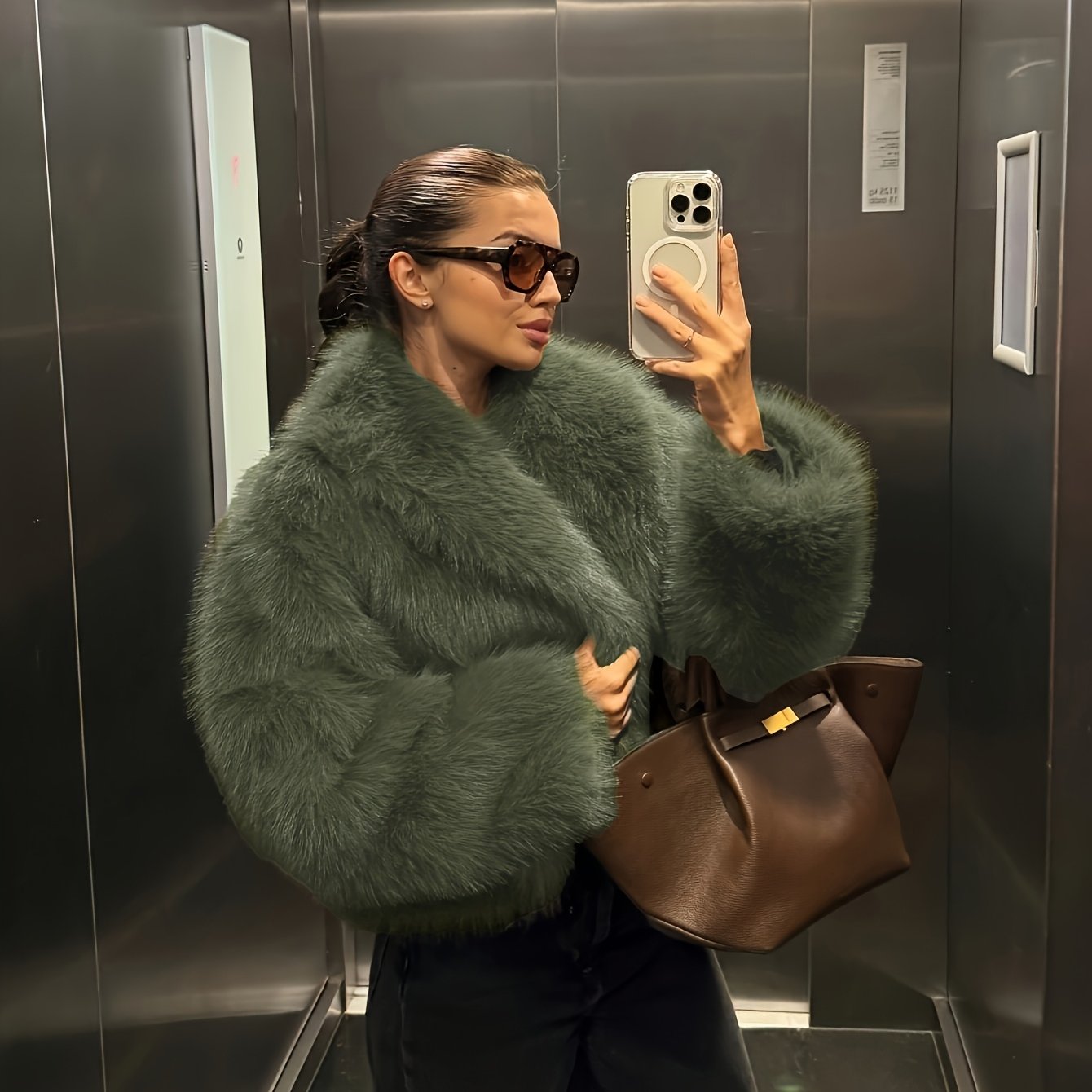 Faux Winter Warm Fashion Plush Top Short Coat for Women