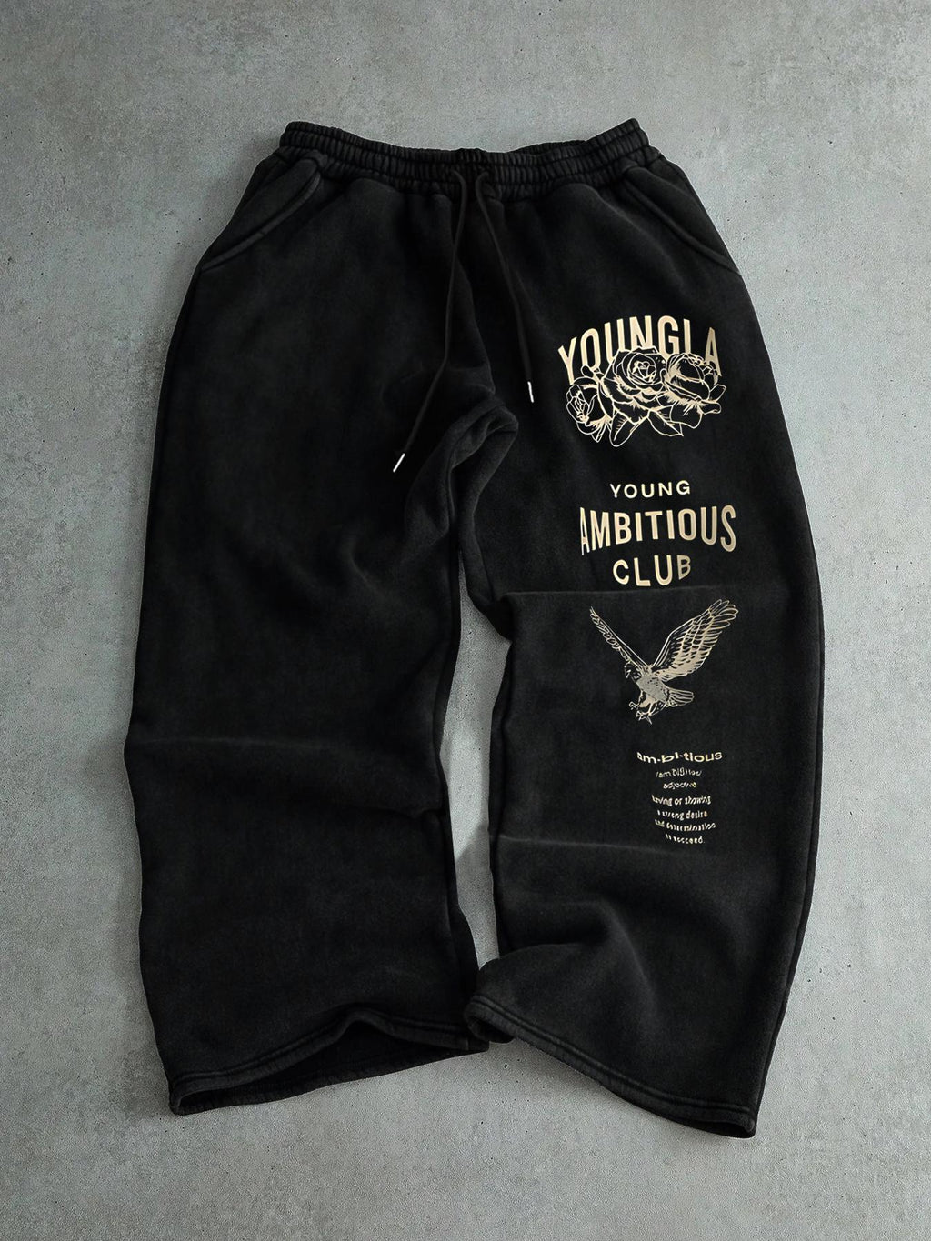 Men's Drawstring Waist Printed Pants, Rose Eagle Print, Comfortable and Stylish Casual Sweatpants, Suitable for Daily Wear, All-Season Versatility, Perfect for Hanging Out with Friends or Exploring the City in Style!