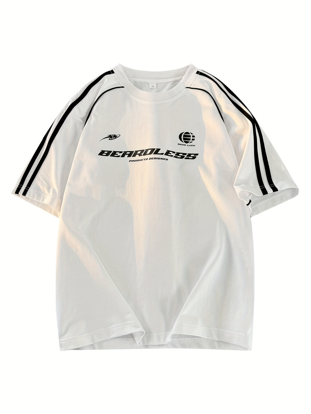 Men's Letter Print Short Sleeve T-Shirt - - Alphabet Design ( to), Loose Fit Round Neck Summer Casual Tee with Winding Strap for Outdoor Wear, Urban Style & Everyday Use - Hand Washable Non-Stretch Top