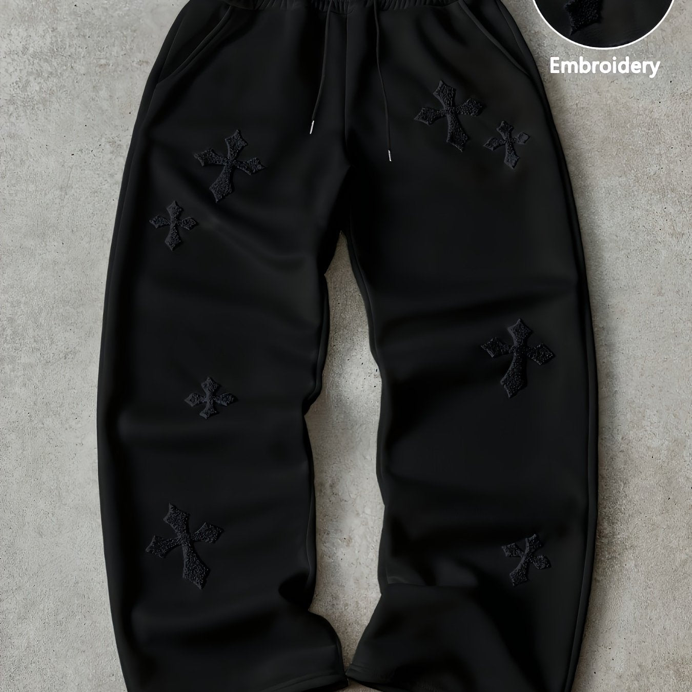 Men's Loose-Fit Straight-Leg Casual Pants with Towel-Print (Solid Color) - All-Season Comfortable Trousers Suitable for Outdoor, Parties, Vacation - Gift for Boyfriend - Hand Washable Loose Bereau Pants