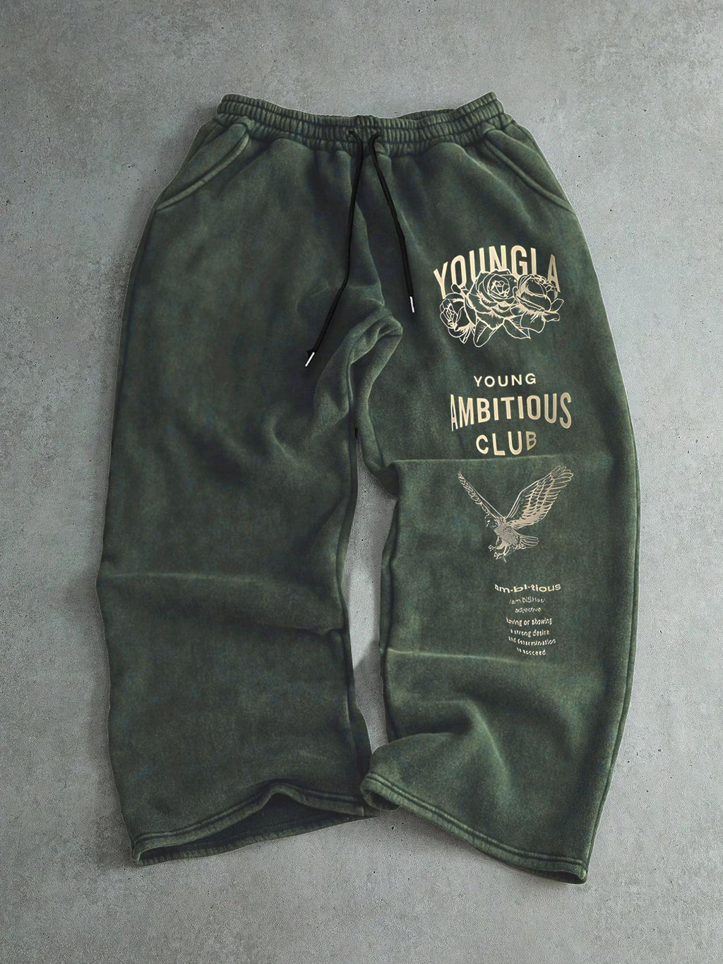 Men's Drawstring Waist Printed Pants, Rose Eagle Print, Comfortable and Stylish Casual Sweatpants, Suitable for Daily Wear, All-Season Versatility, Perfect for Hanging Out with Friends or Exploring the City in Style!