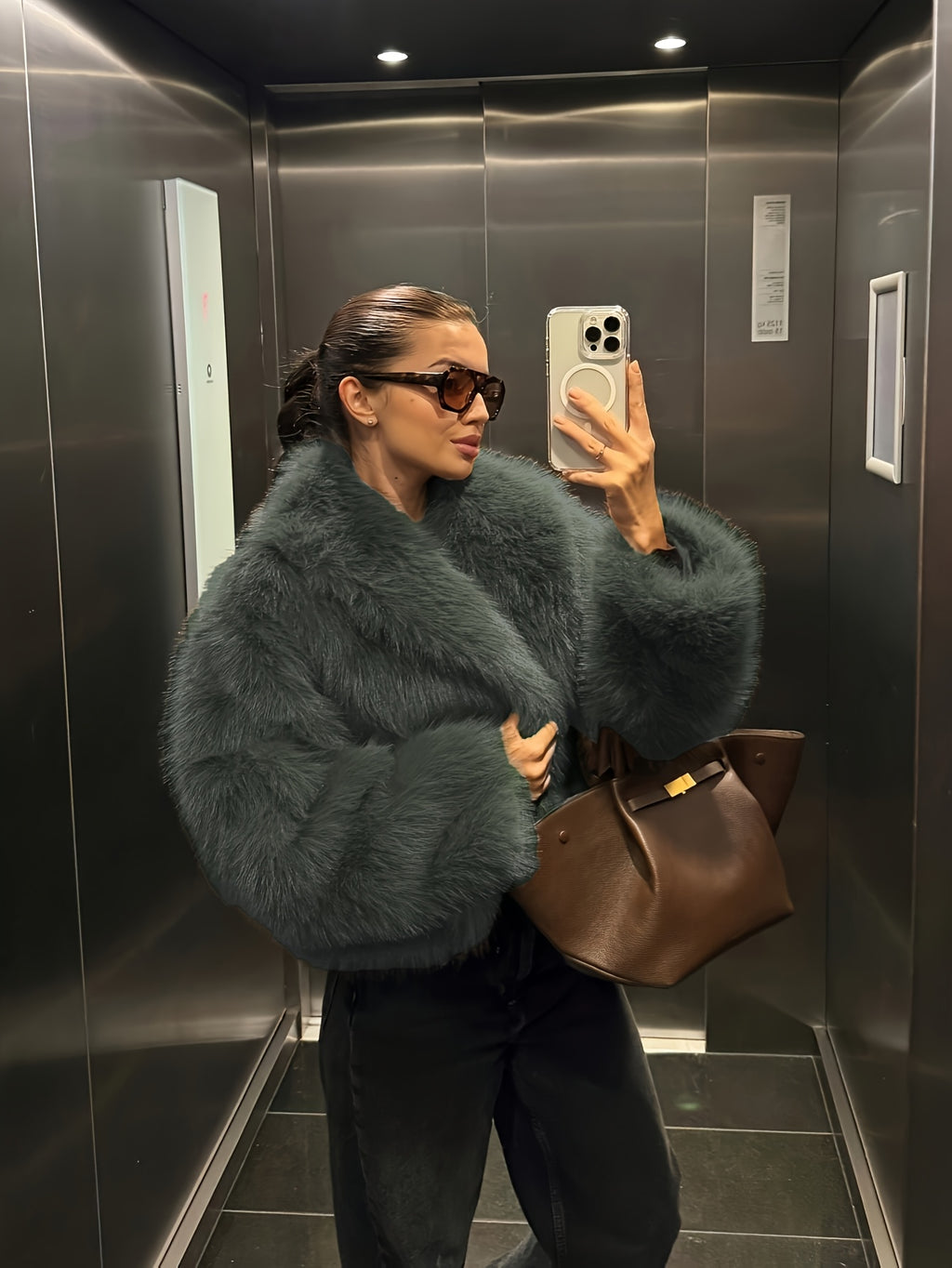 Faux Winter Warm Fashion Plush Top Short Coat for Women