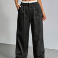 New Cross-Border Design of High-Waisted, Casual, Spliced Straight Pants with a Minimalist Drape Style Inspired by Japanese And Korean Fashion