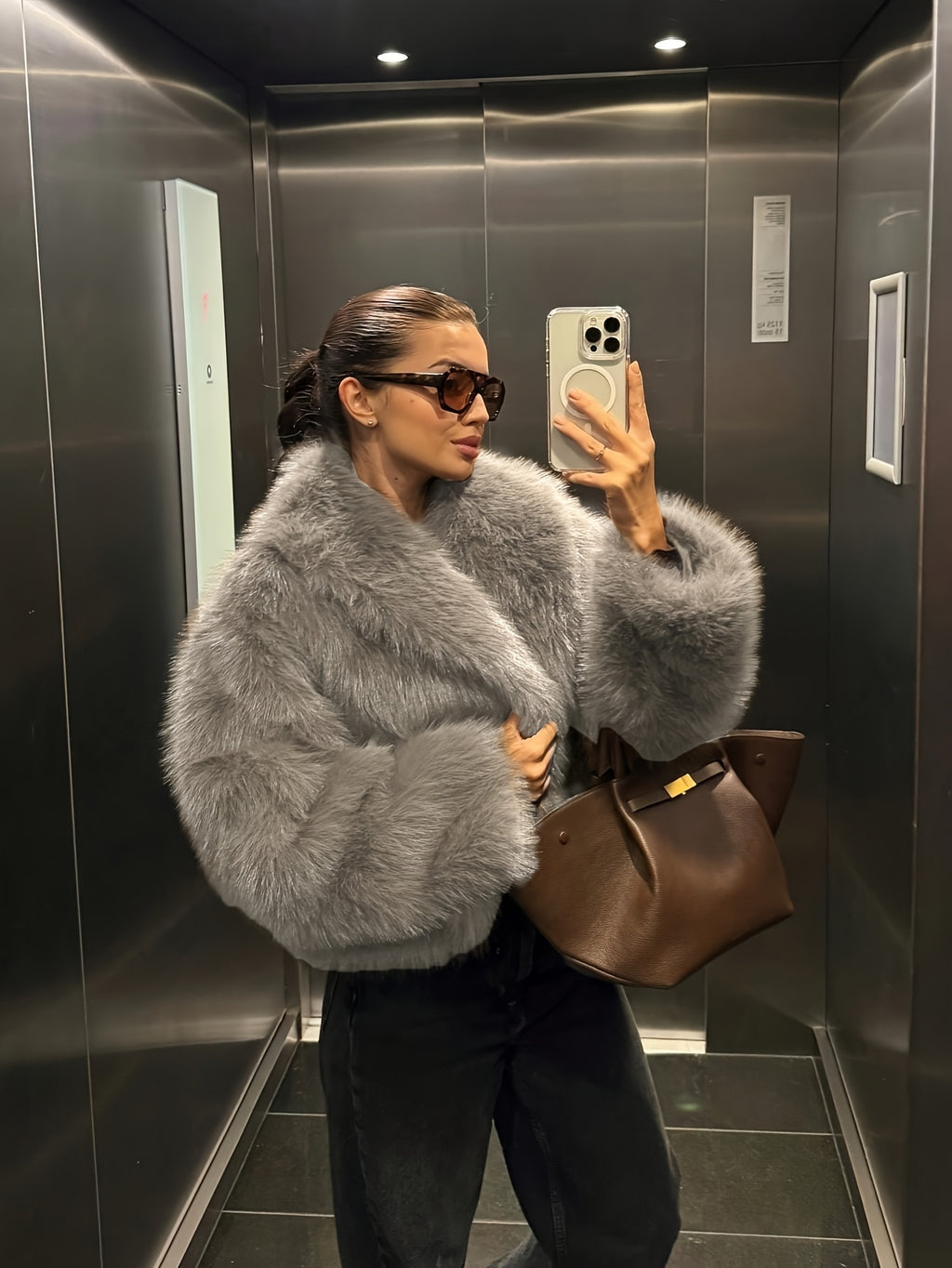 Faux Winter Warm Fashion Plush Top Short Coat for Women