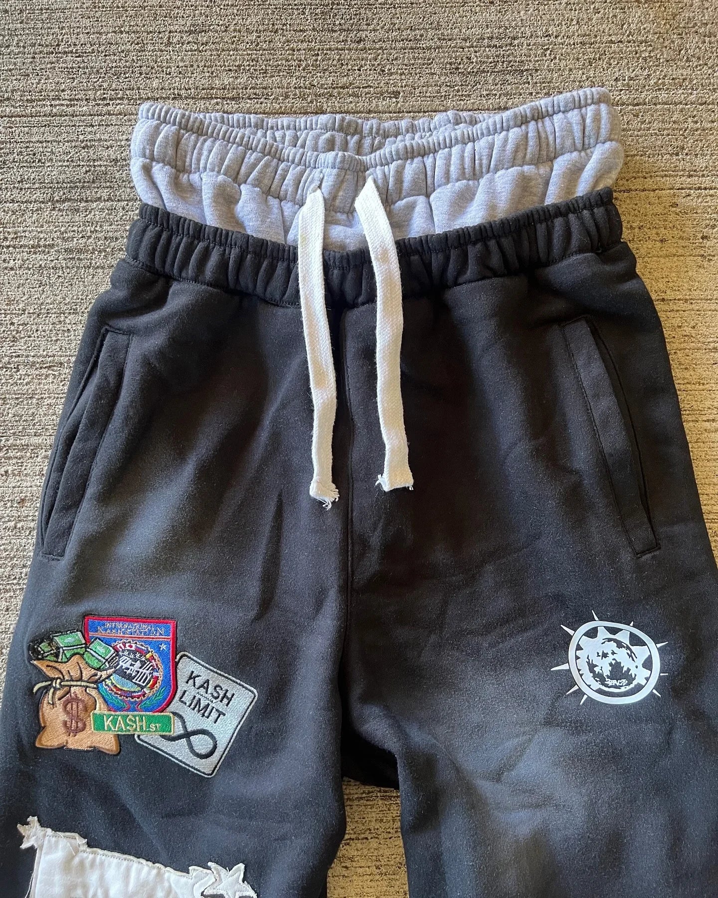American Letter Patch Retro Double Layer Design Y2K Pants Baggy Sweatpants Men Hip Hop Gothic Elastic Waist Jogging Casual Pants