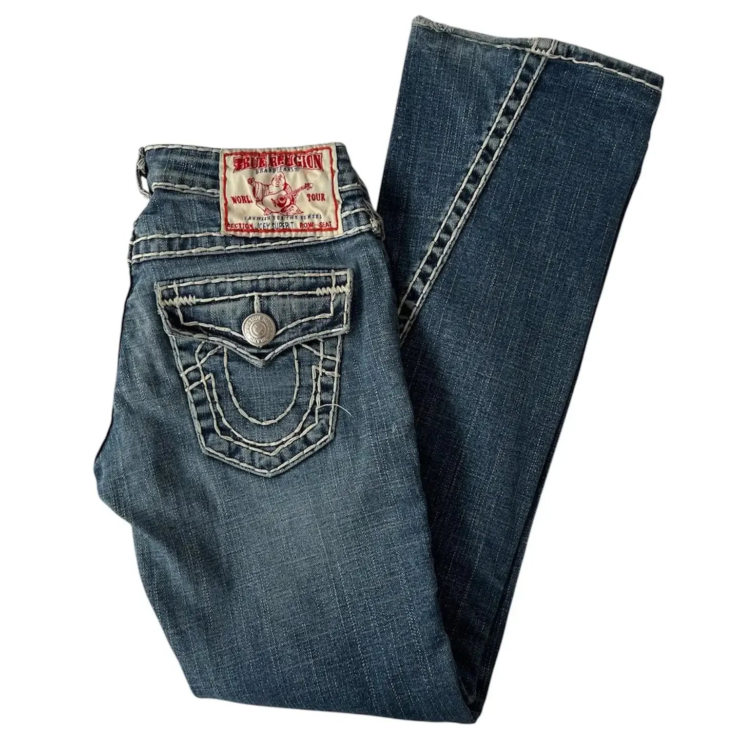 2000s Gothic Vintage Buddha Embroidery Jeans Mens Womens Y2k Streetwear Hip Hop Pocket Baggy Jeans Low Waist Wide Leg Trousers