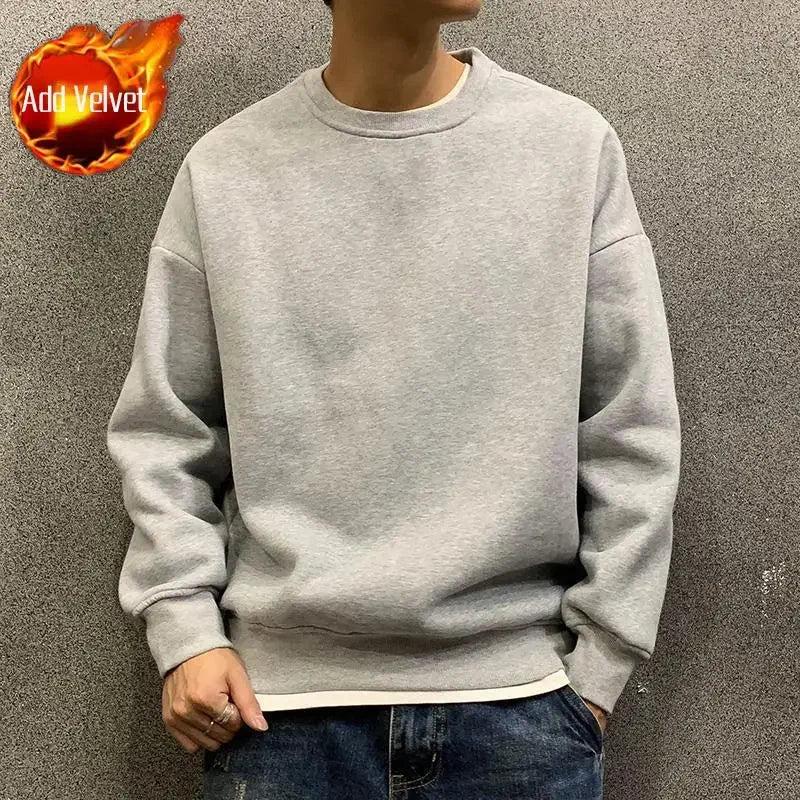 Sweatshirts For Man Fleeced Green Men's Clothing Hooded Hoodies Solid Simple Elegant Hot Offers Sweat Shirt Welcome Deal Cheap