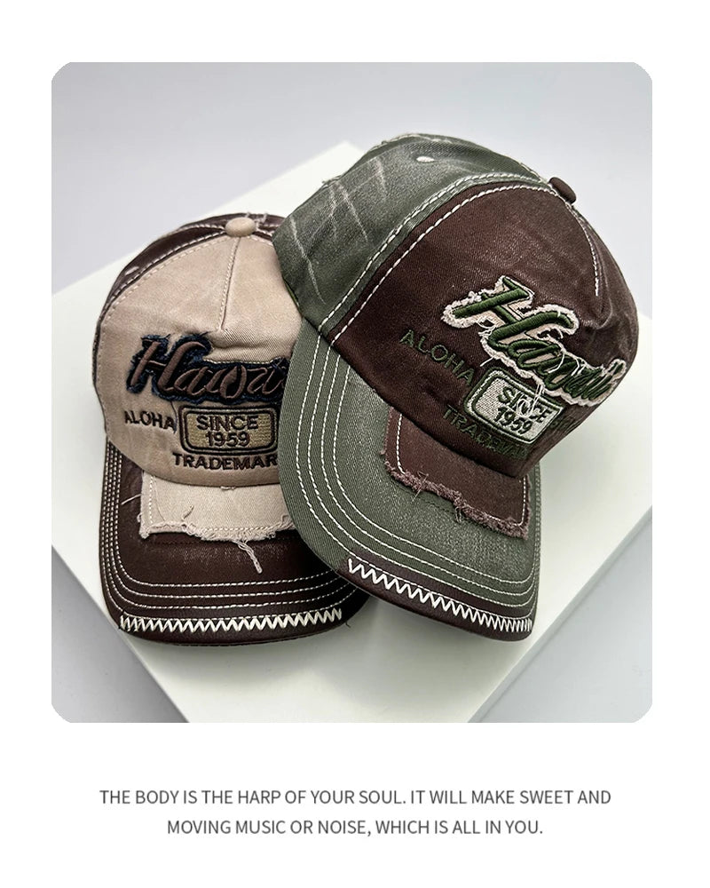 Vintage Washing Men & Women Baseball Hats Cotton Snapback Caps Embroidery New Versatile Fashion Letter Leisure Distress