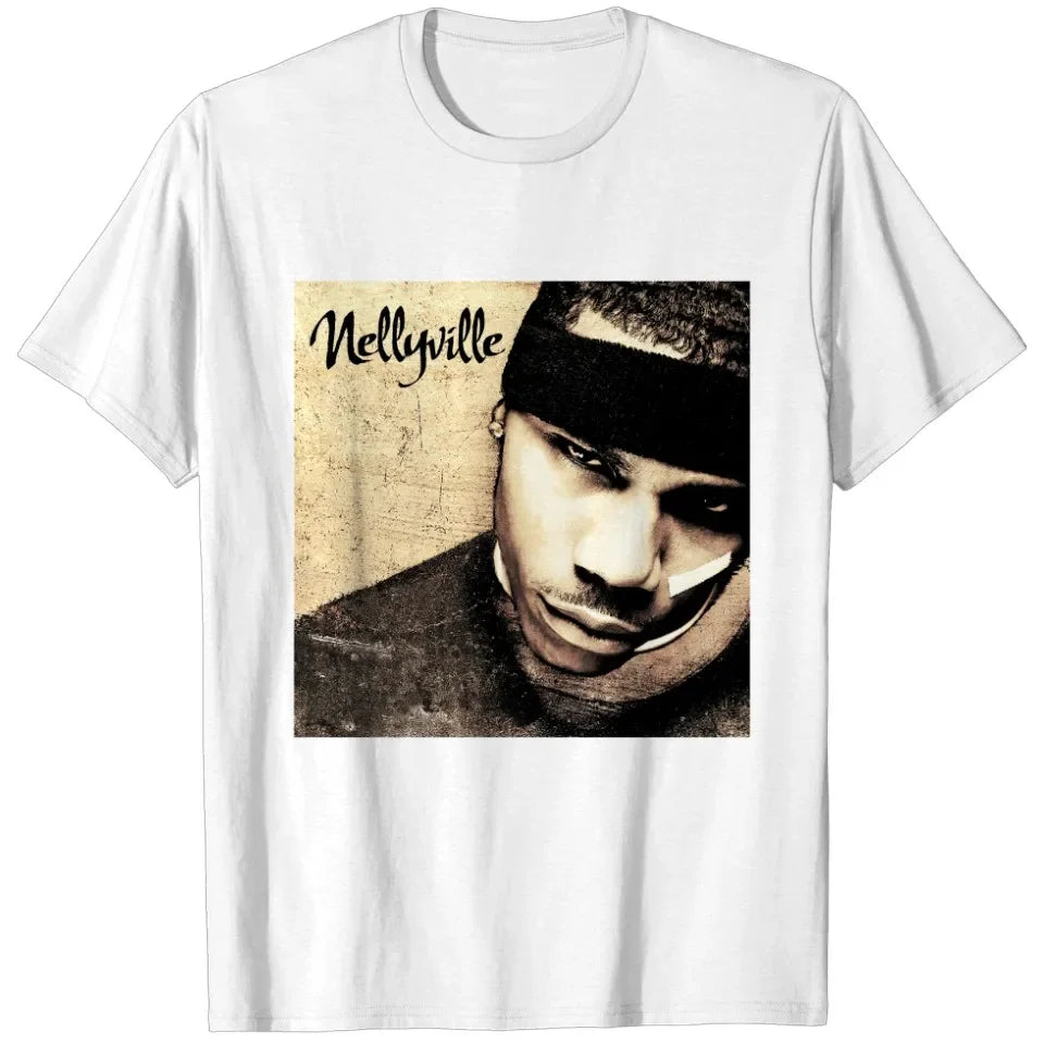 Nelly 90s Vintage Nellyville Rapper Graphic Cotton T-shirt Unisex Men Women Hip Hop Short Sleeve Classic Tee Fans Essentials