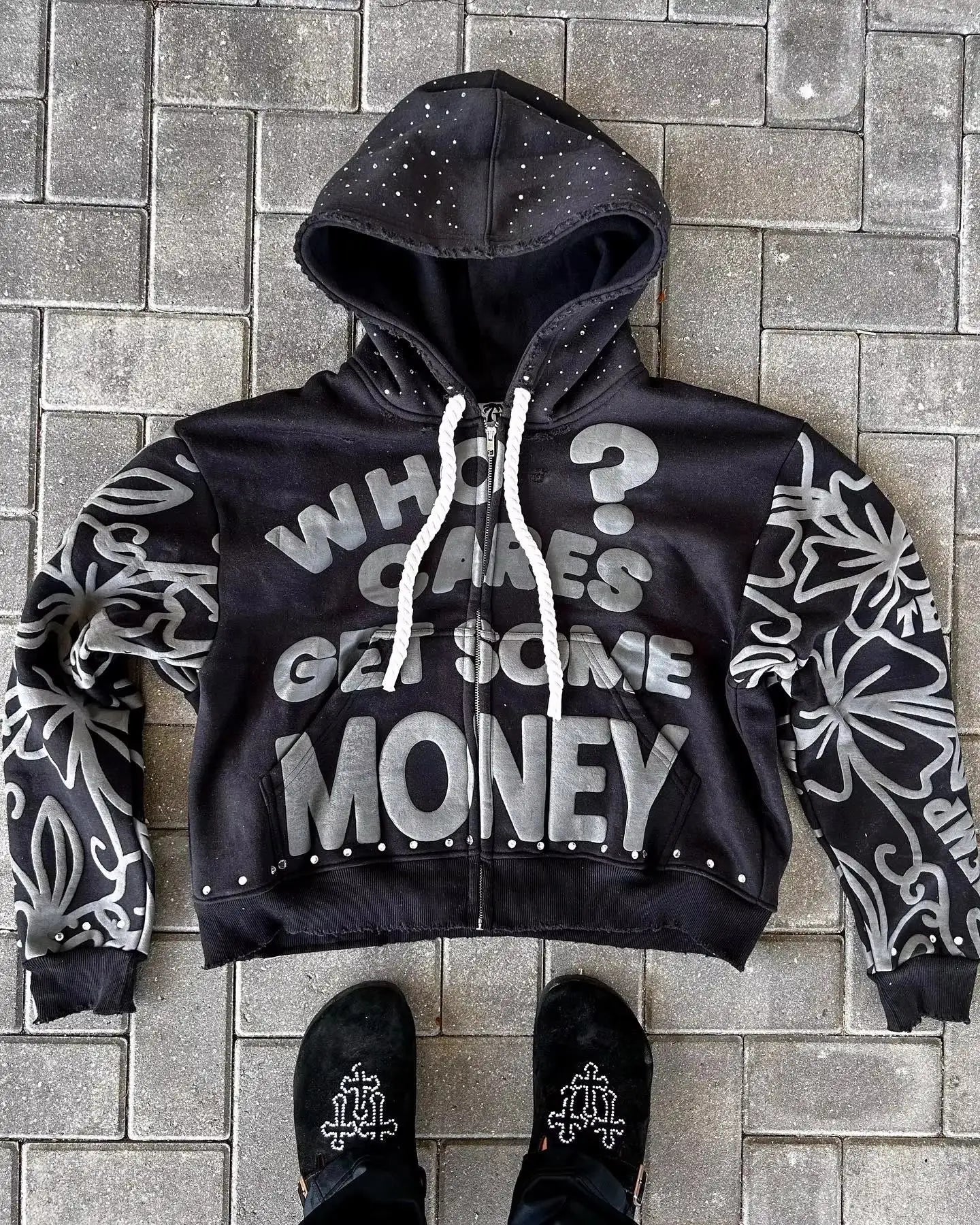 Y2K Unisex Zip Up Vintage Fashion Print Hoodies New Harajuku Hip Hop Long Sleeve Coats Loose Hooded Sweatshirt Men Streetwear