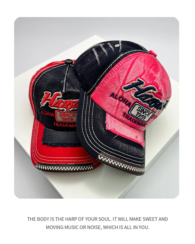 Vintage Washing Men & Women Baseball Hats Cotton Snapback Caps Embroidery New Versatile Fashion Letter Leisure Distress