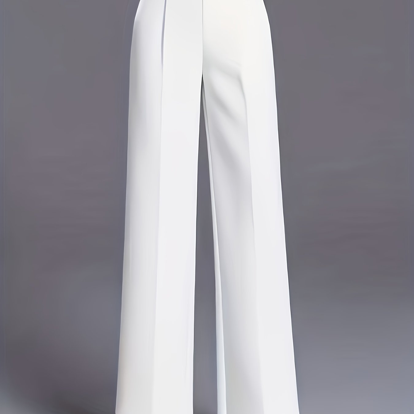Women's Elegant High-Waisted Slant Pocket Solid Color Straight-Leg Pants