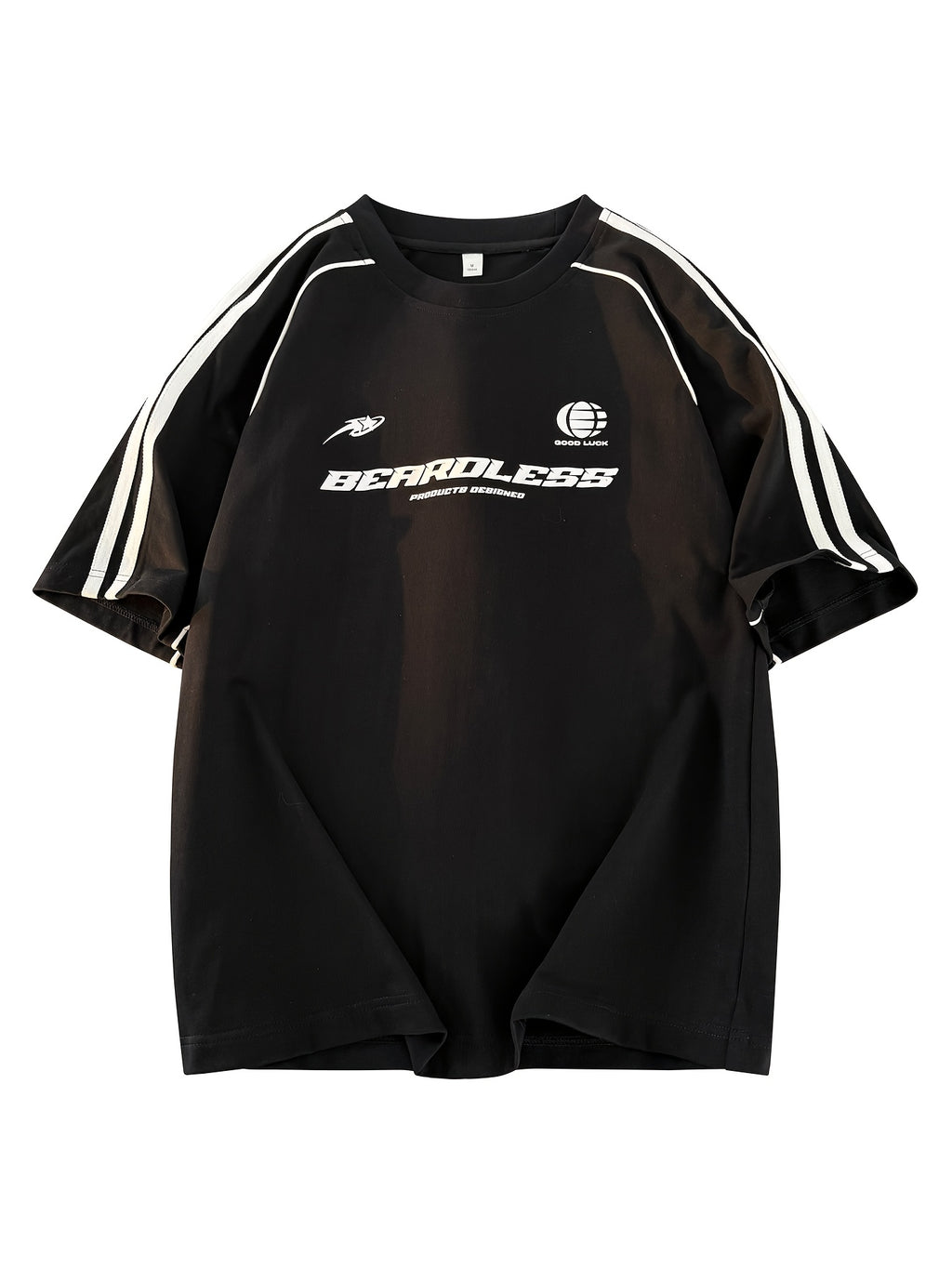 Men's Letter Print Short Sleeve T-Shirt - - Alphabet Design ( to), Loose Fit Round Neck Summer Casual Tee with Winding Strap for Outdoor Wear, Urban Style & Everyday Use - Hand Washable Non-Stretch Top