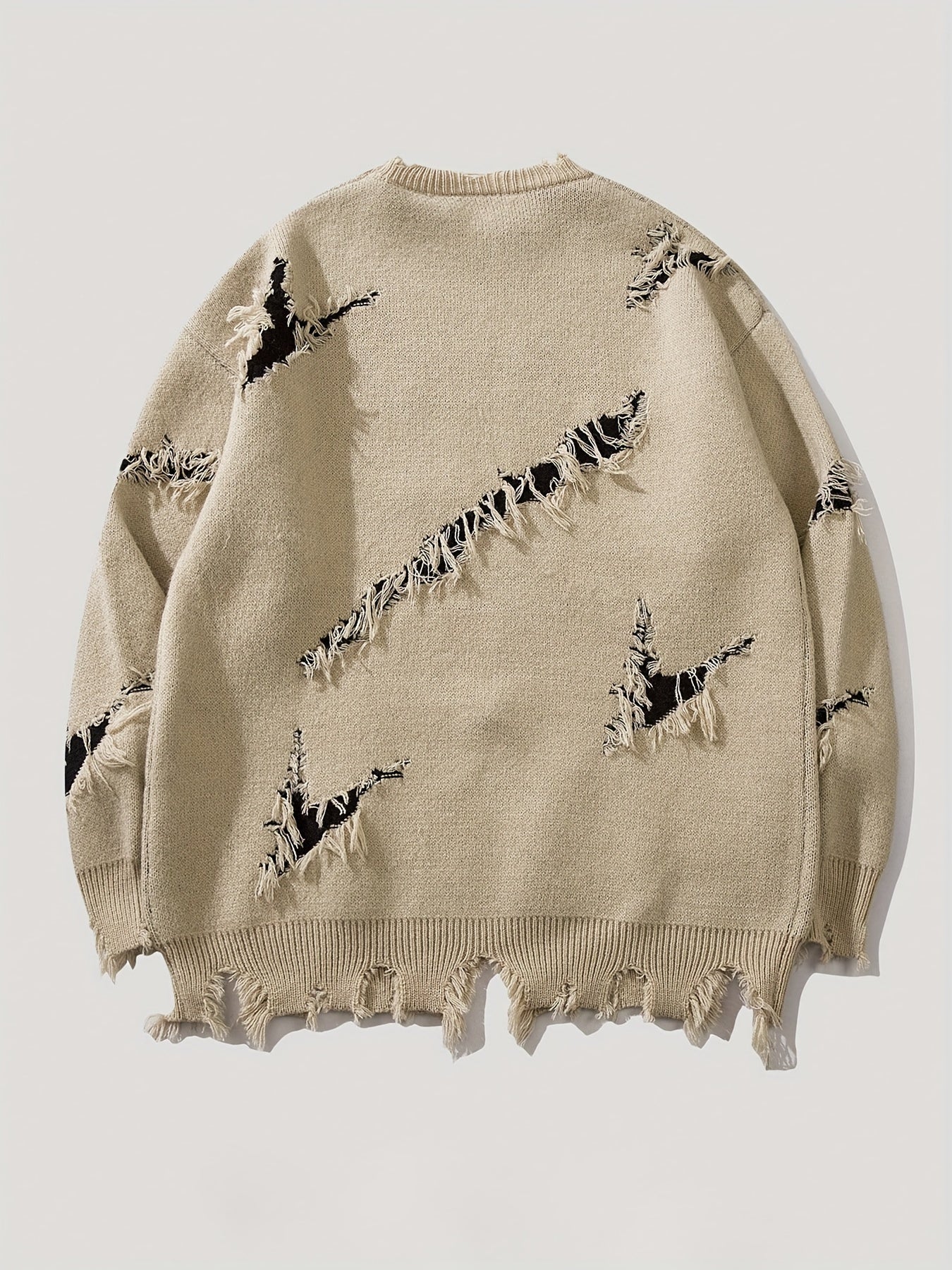 Men'S Oversized Knit Sweater - Loose Fit Drop Shoulder Pullover with Andrii Lettering, Dark Green Streetwear Sweater for Fall/Winter, Non-Bulky Casual Sweater for Everyday & Formal Outfits, Sweater, Fall Winter Apparel, Distr