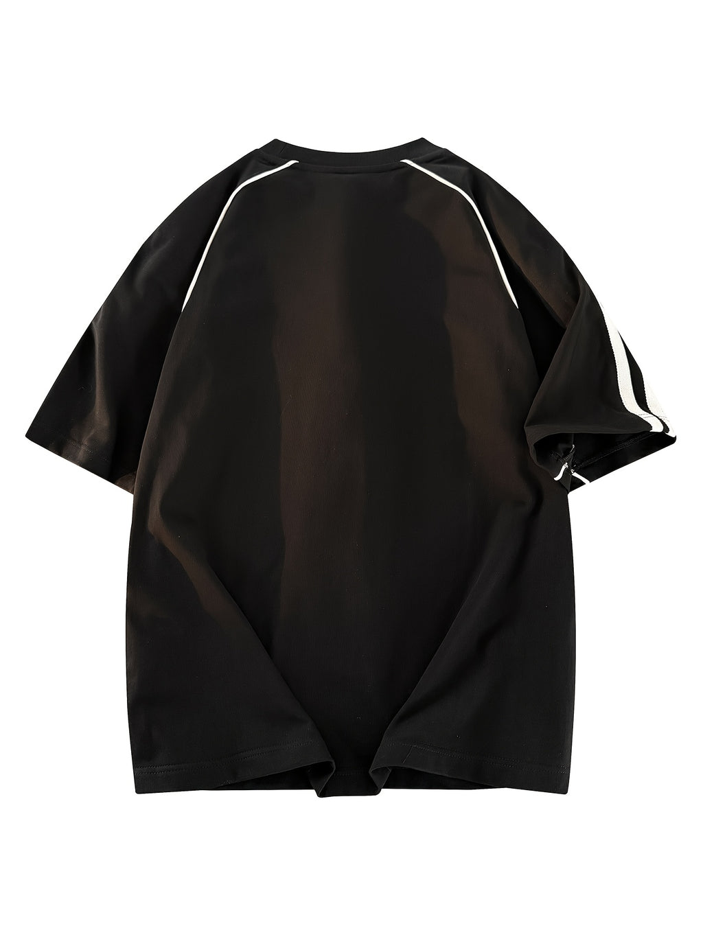 Men's Letter Print Short Sleeve T-Shirt - - Alphabet Design ( to), Loose Fit Round Neck Summer Casual Tee with Winding Strap for Outdoor Wear, Urban Style & Everyday Use - Hand Washable Non-Stretch Top