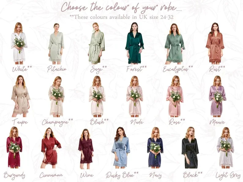 Bridesmaid Robes Bride Gift Bride Robe Bridesmaid Gift Satin Lace Robe Bride Dressing Gown Bridal Party Robes Wedding Robe Perso