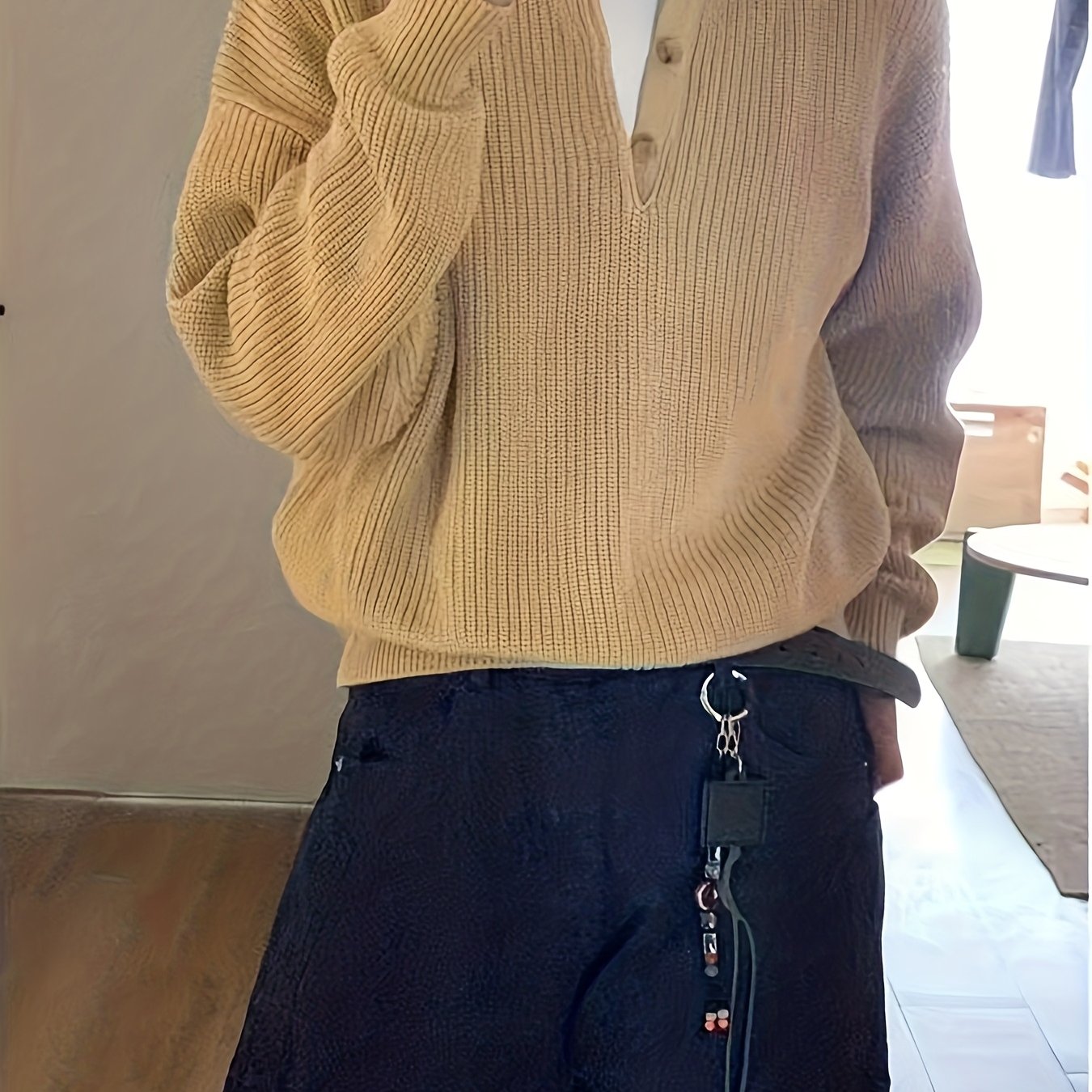 American-Style Henley Sweater for a Relaxed And Sophisticated Autumn-Winter Look for Men, Knit