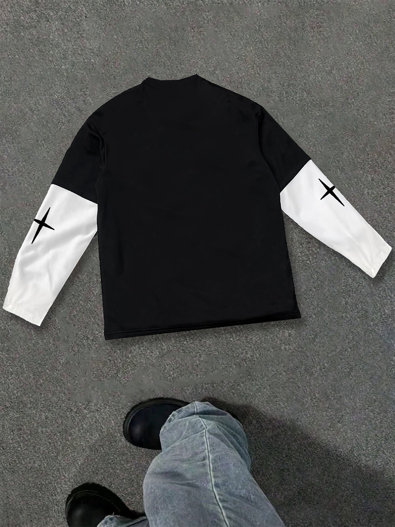 Casual Sportswear for Men, Featuring a Versatile Long-Sleeve Design with a Letter Print, Suitable for Spring And Autumn. It Can Be Paired with a Short-Sleeve Letter Print T-Shirt for Outdoor Activities in Autumn And