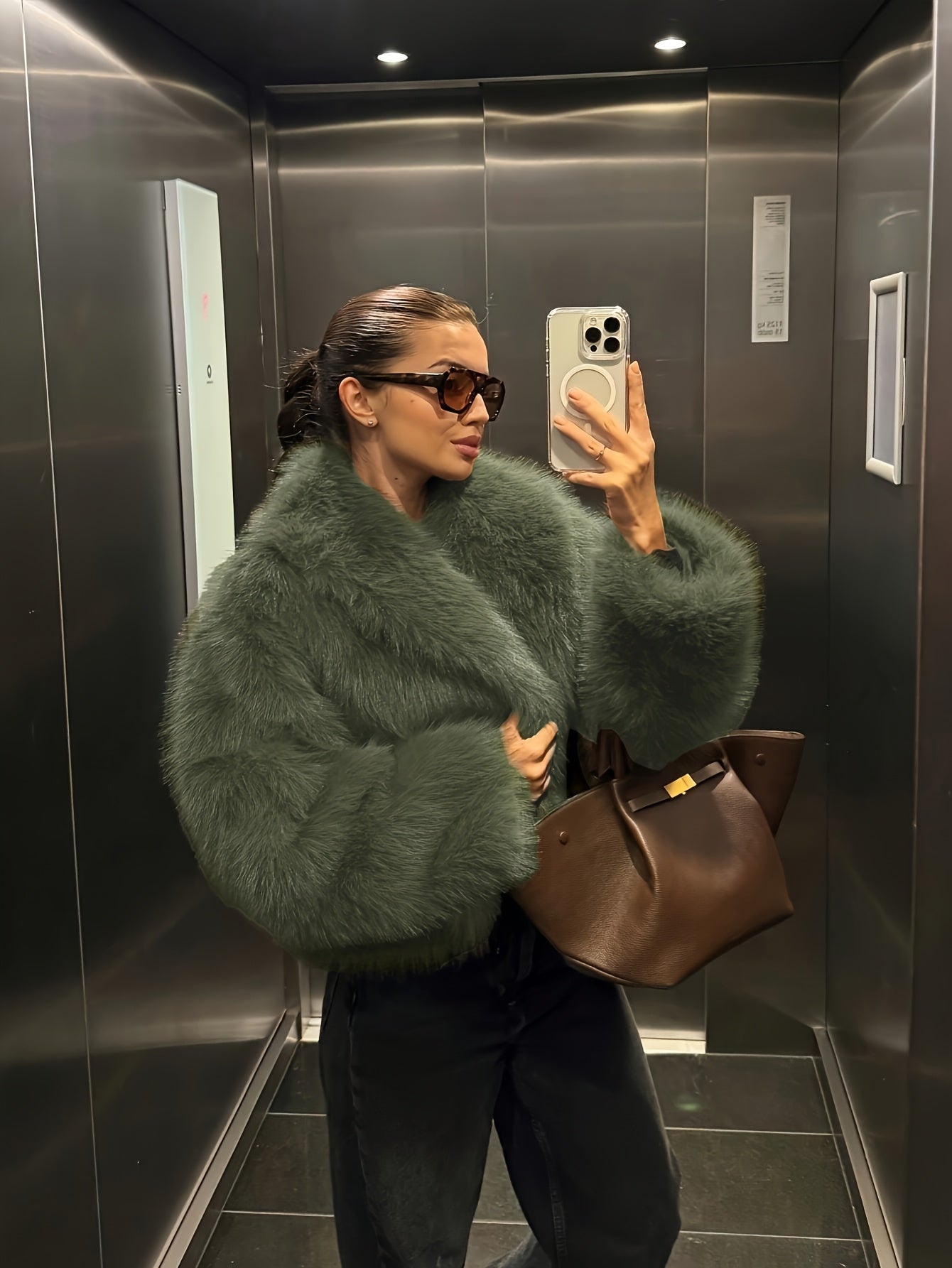 Faux Winter Warm Fashion Plush Top Short Coat for Women