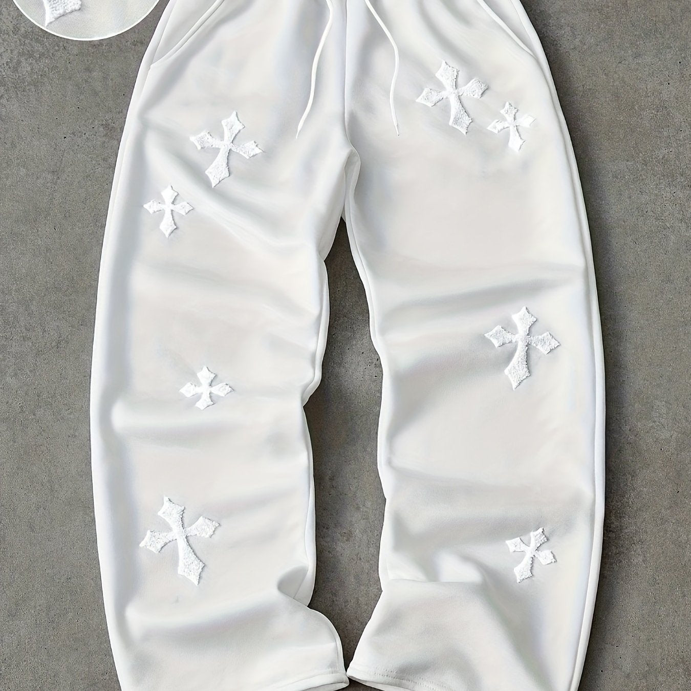 Men's Loose-Fit Straight-Leg Casual Pants with Towel-Print (Solid Color) - All-Season Comfortable Trousers Suitable for Outdoor, Parties, Vacation - Gift for Boyfriend - Hand Washable Loose Bereau Pants