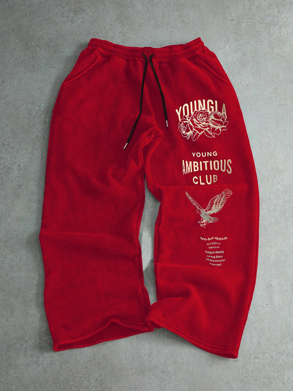 Men's Drawstring Waist Printed Pants, Rose Eagle Print, Comfortable and Stylish Casual Sweatpants, Suitable for Daily Wear, All-Season Versatility, Perfect for Hanging Out with Friends or Exploring the City in Style!