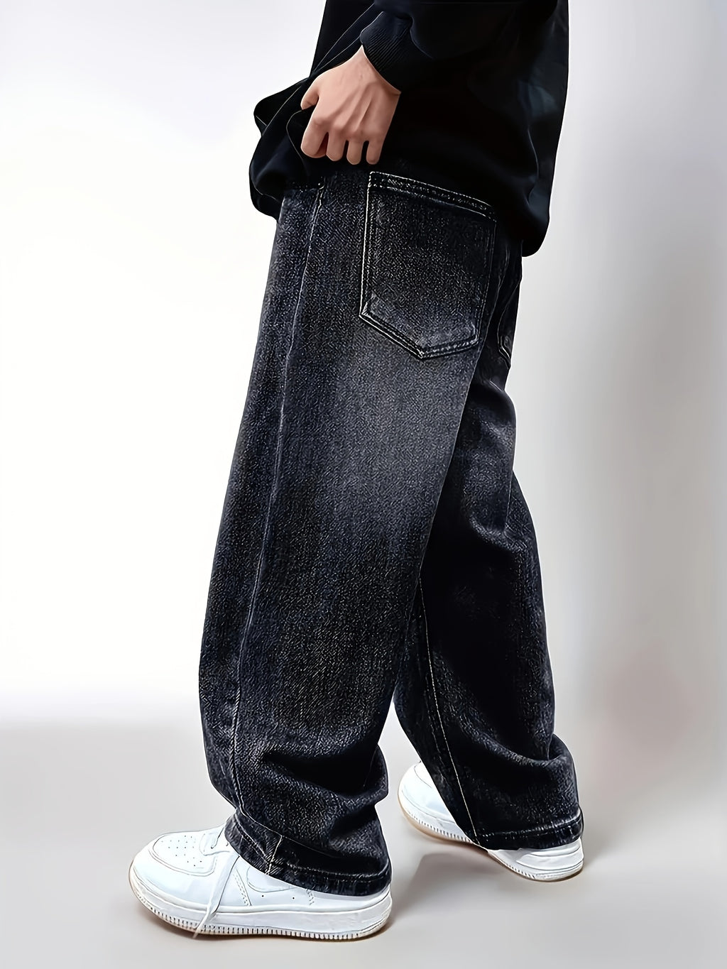 Boys' Casual Stretch Denim Jeans | Loose Fit, Elastic Waist, All-Season Comfort, Pocket Details, Ideal for Weekend Casual and Holidays