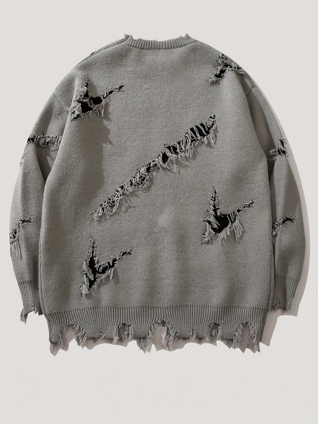 Men'S Oversized Knit Sweater - Loose Fit Drop Shoulder Pullover with Andrii Lettering, Dark Green Streetwear Sweater for Fall/Winter, Non-Bulky Casual Sweater for Everyday & Formal Outfits, Sweater, Fall Winter Apparel, Distr