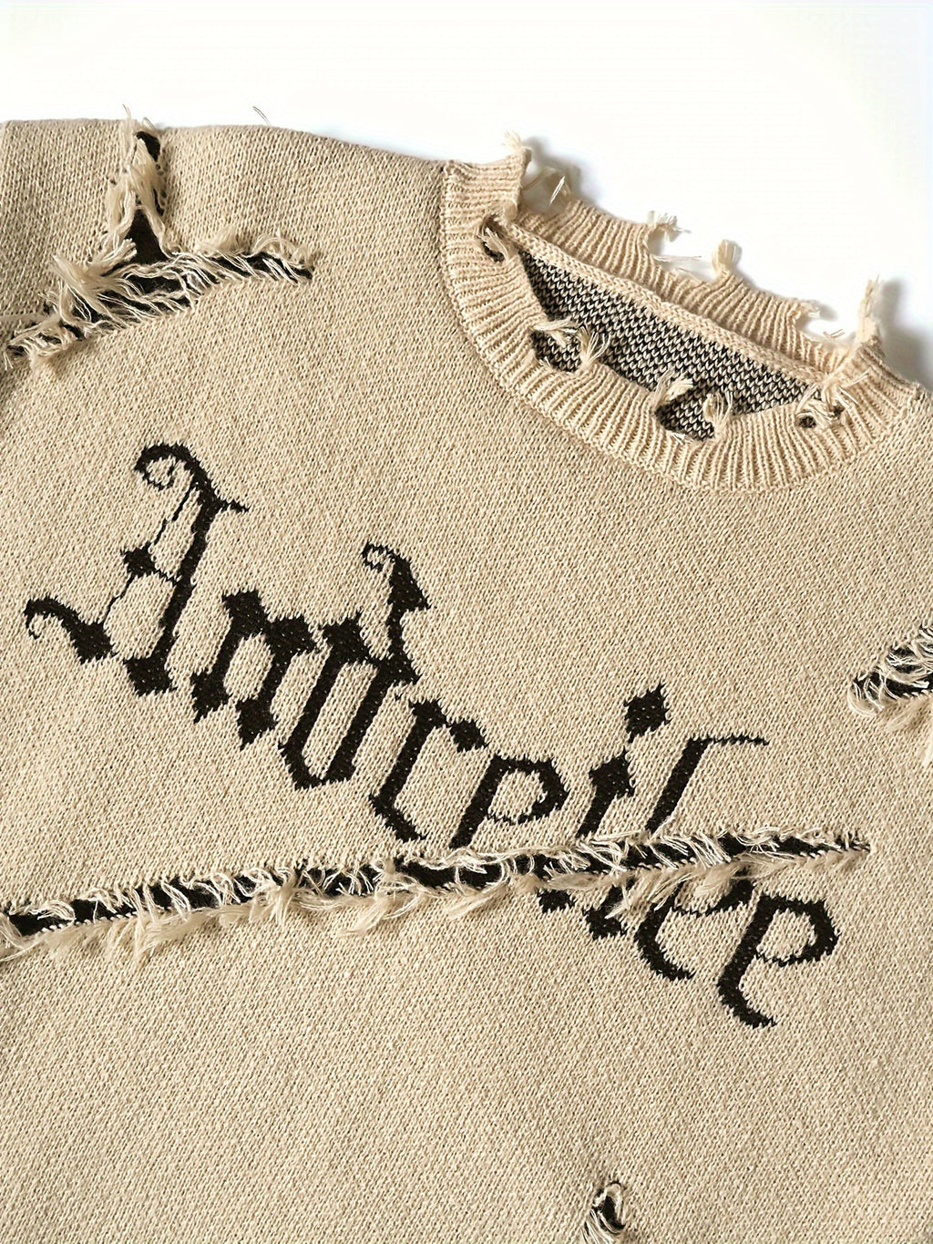 Men'S Oversized Knit Sweater - Loose Fit Drop Shoulder Pullover with Andrii Lettering, Dark Green Streetwear Sweater for Fall/Winter, Non-Bulky Casual Sweater for Everyday & Formal Outfits, Sweater, Fall Winter Apparel, Distr